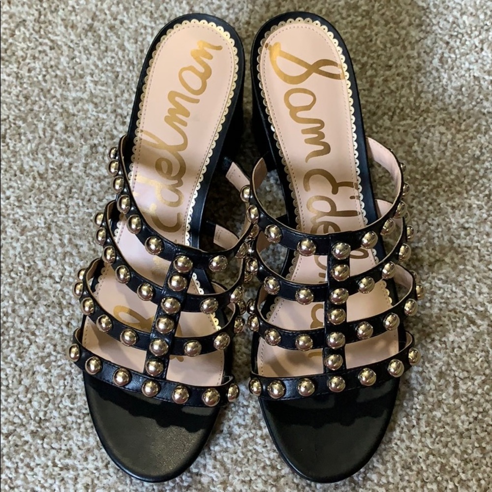 Siri Sam Edelman black and gold sandals size 9.5